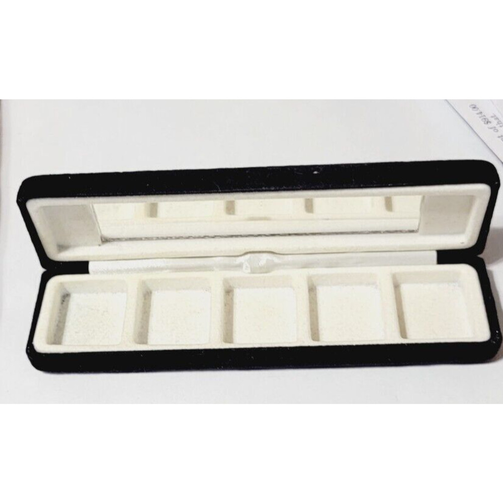 Vintage‎ Pierre Cardin Travel Jewelry Case Black White Mirrored Jewelry Box